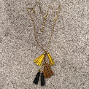 Henri Bendel Elegant Gold and Yellow Tassel Necklace
